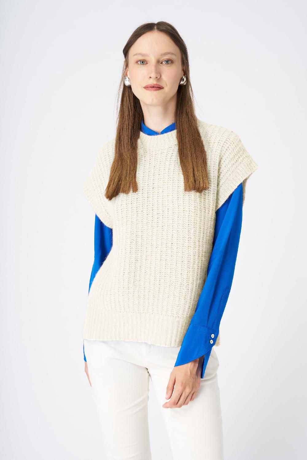 120% Lino Cashmere Blend Vest Vendite Flash