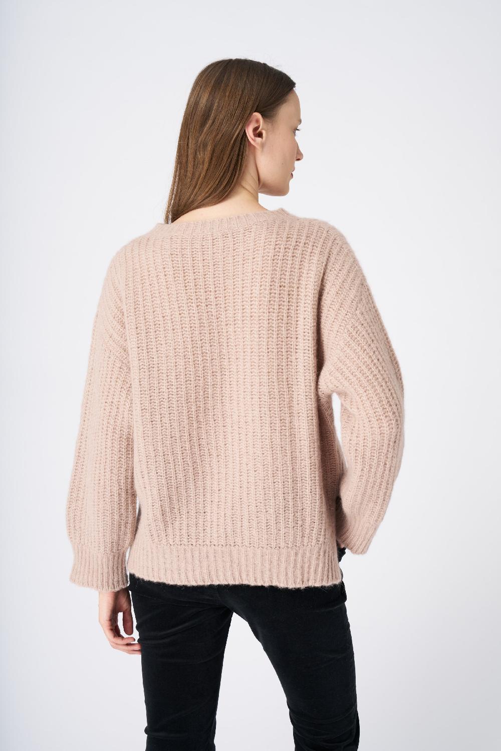 120% Lino Ribbed Cashmere Blend Sweater Nuova