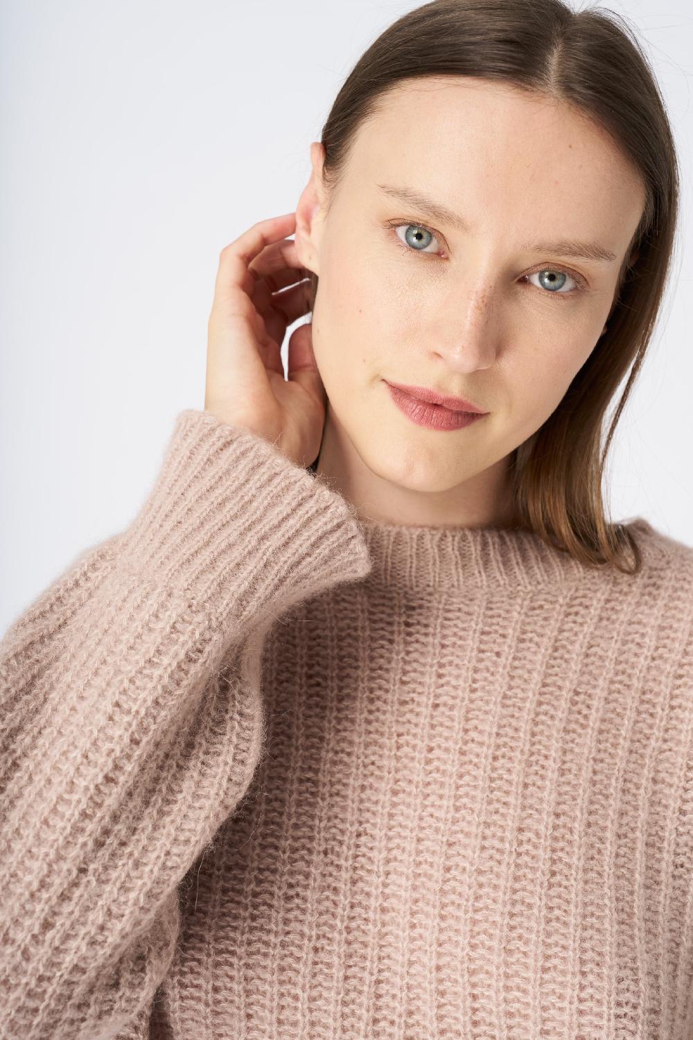 120% Lino Ribbed Cashmere Blend Sweater Nuova
