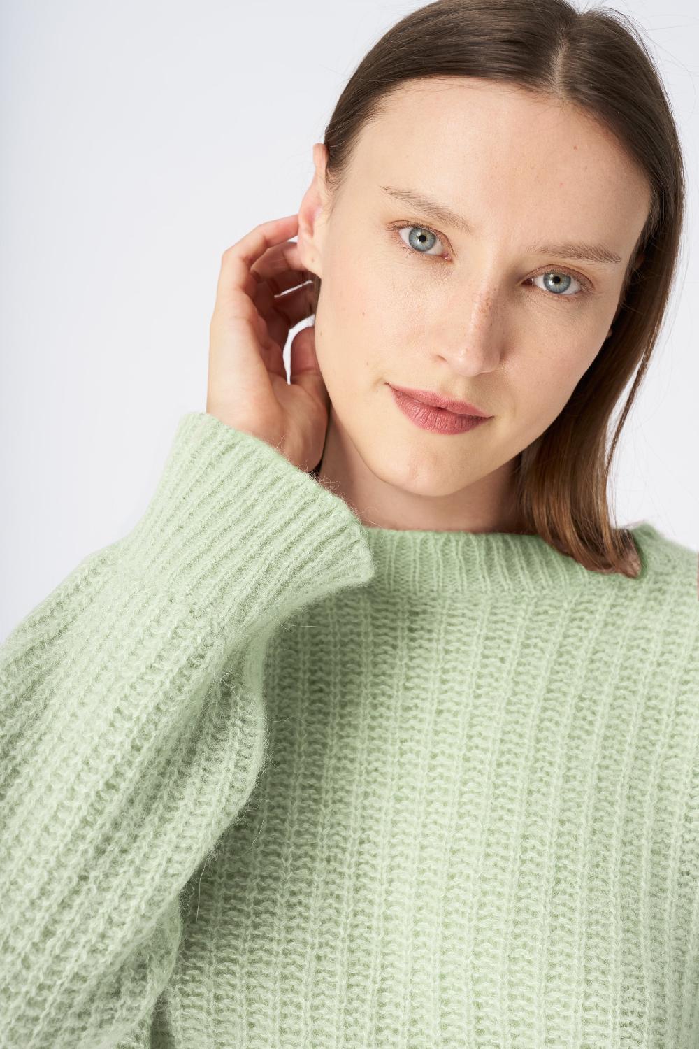 120% Lino Ribbed Cashmere Blend Sweater Nuova