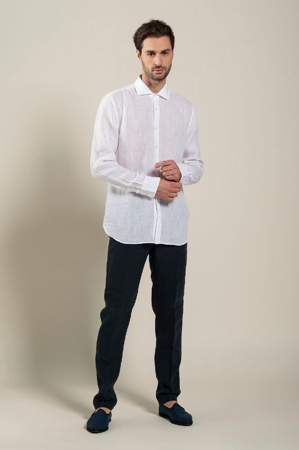 120% Lino Long Sleeve Slim Fit Shirt 2025