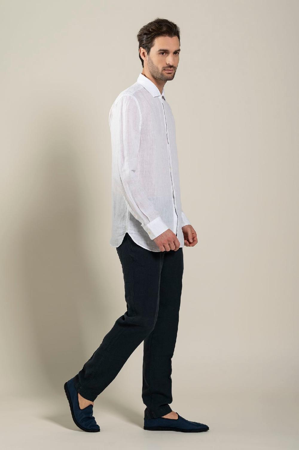 120% Lino Long Sleeve Slim Fit Shirt 2025
