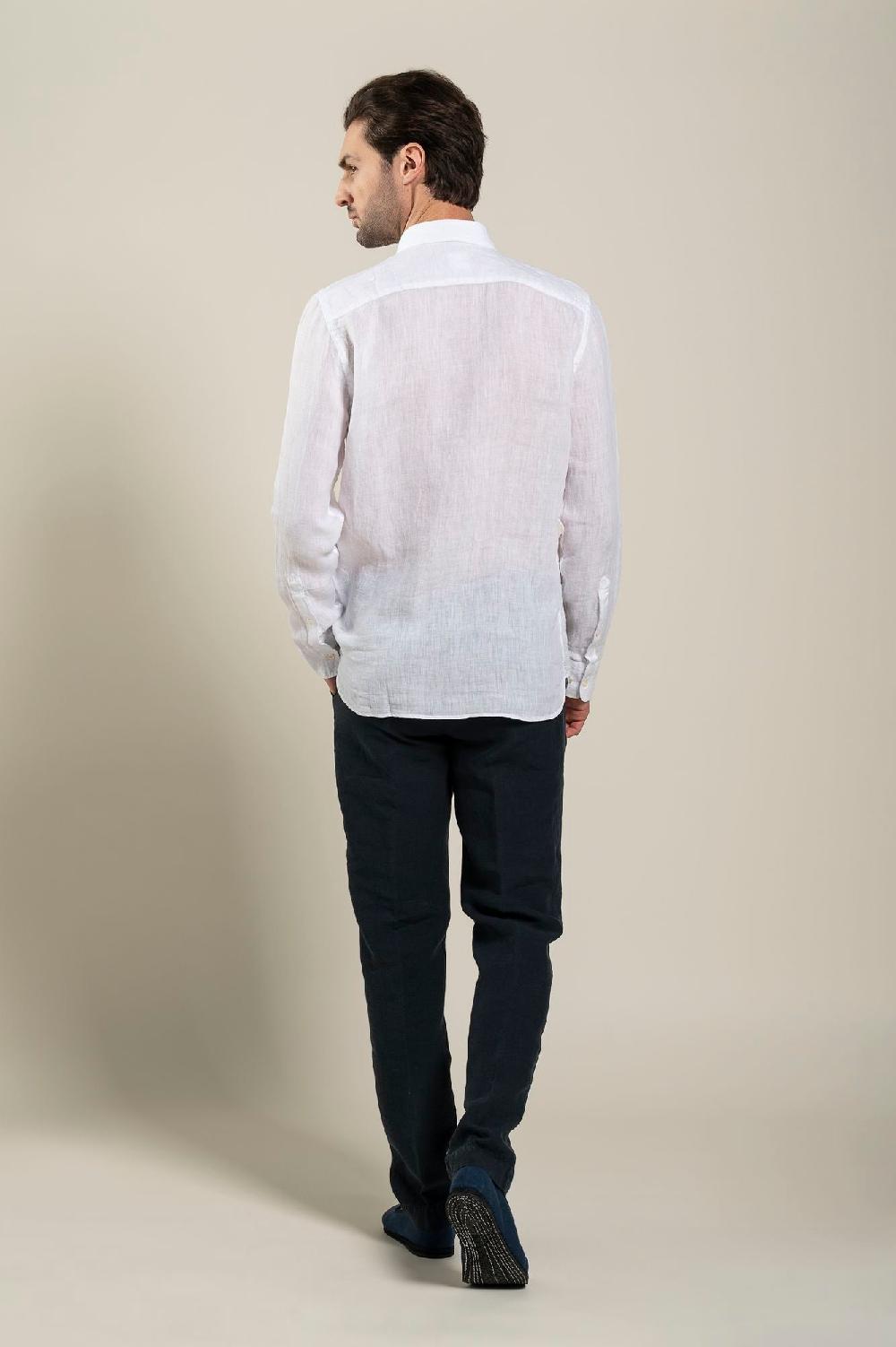 120% Lino Long Sleeve Slim Fit Shirt 2025