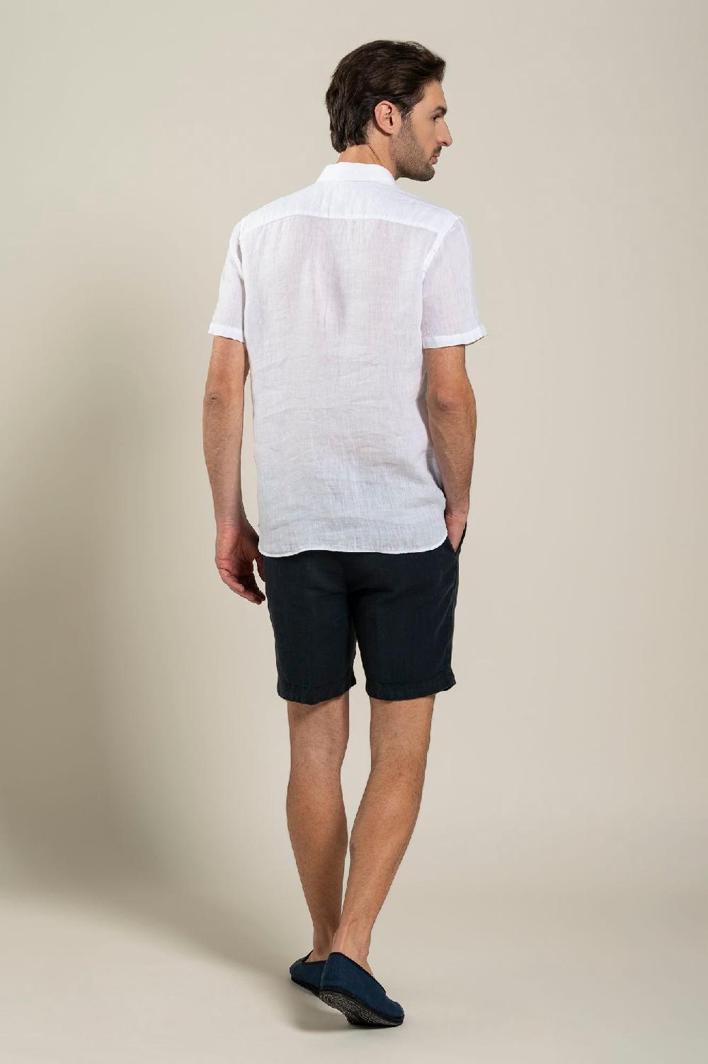120% Lino Short Sleeve Regular Fit Man Shirt With Pocket Italia