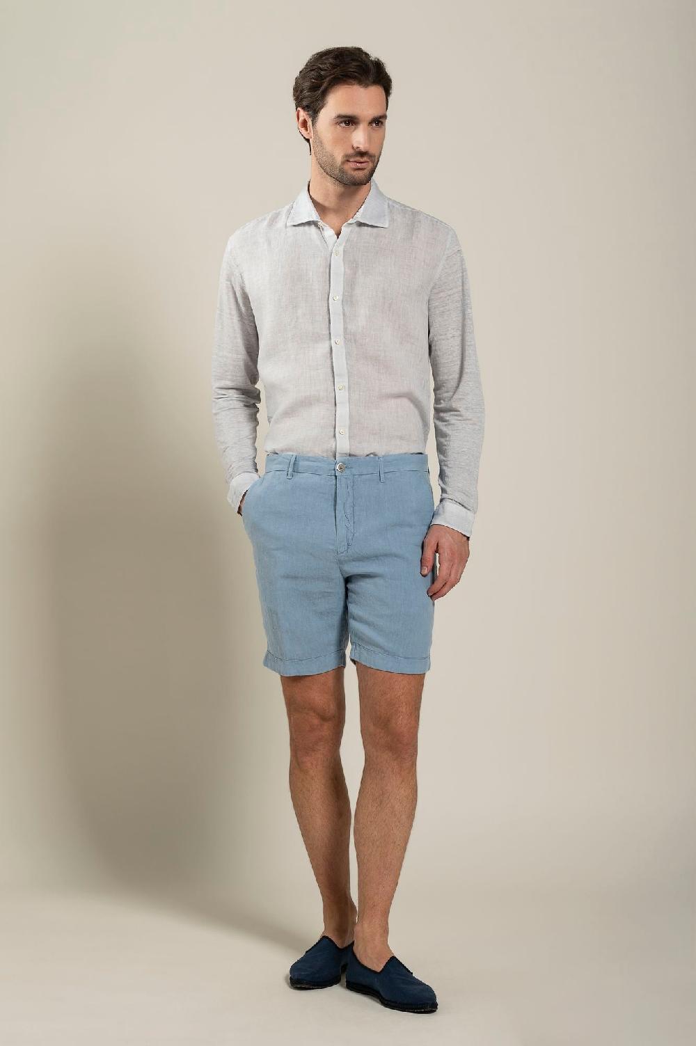 120% Lino Man Bermuda Short In Linea