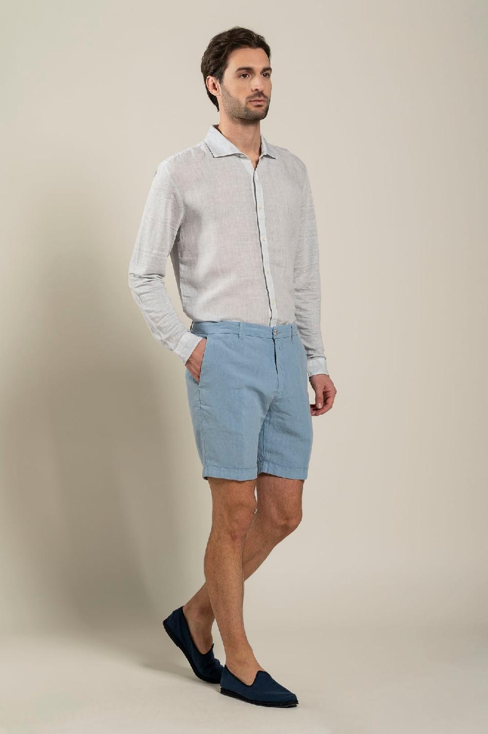 120% Lino Man Bermuda Short In Linea