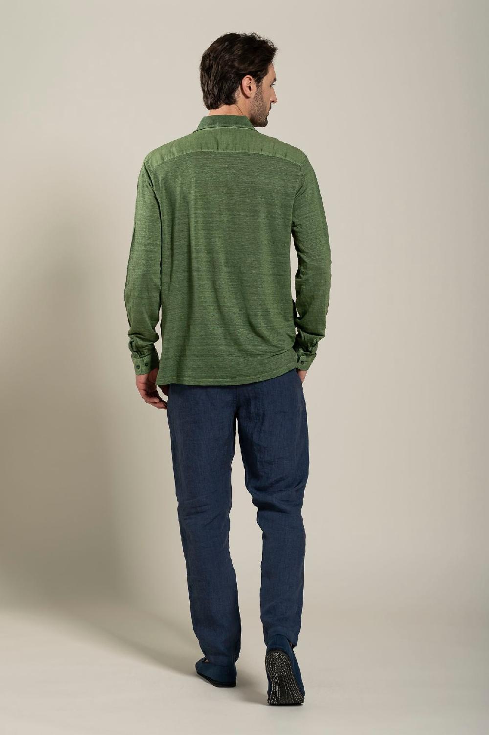 120% Lino Long Sleeve Man Shirt Nuovo