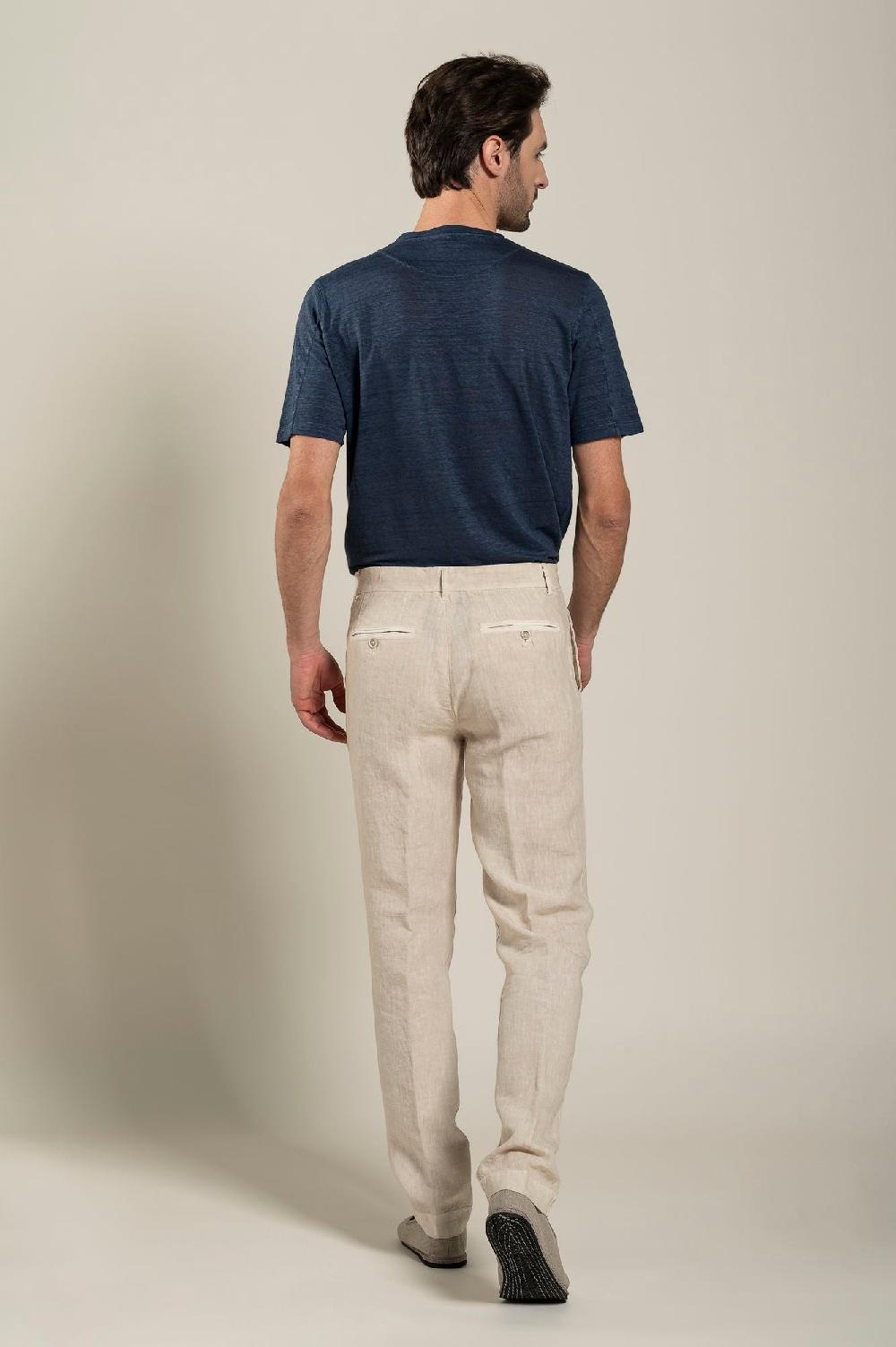 120% Lino Man Melange Chino Pant Vendita