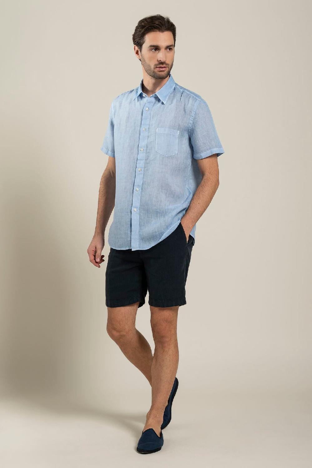 120% Lino Short Sleeve Regular Fit Man Shirt Pezzi Unici