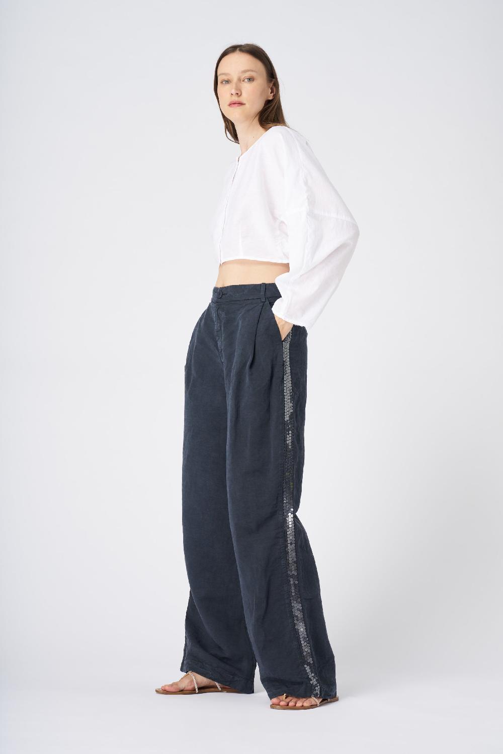 120% Lino Cropped Button-Down Linen Shirt Promozione Limitata