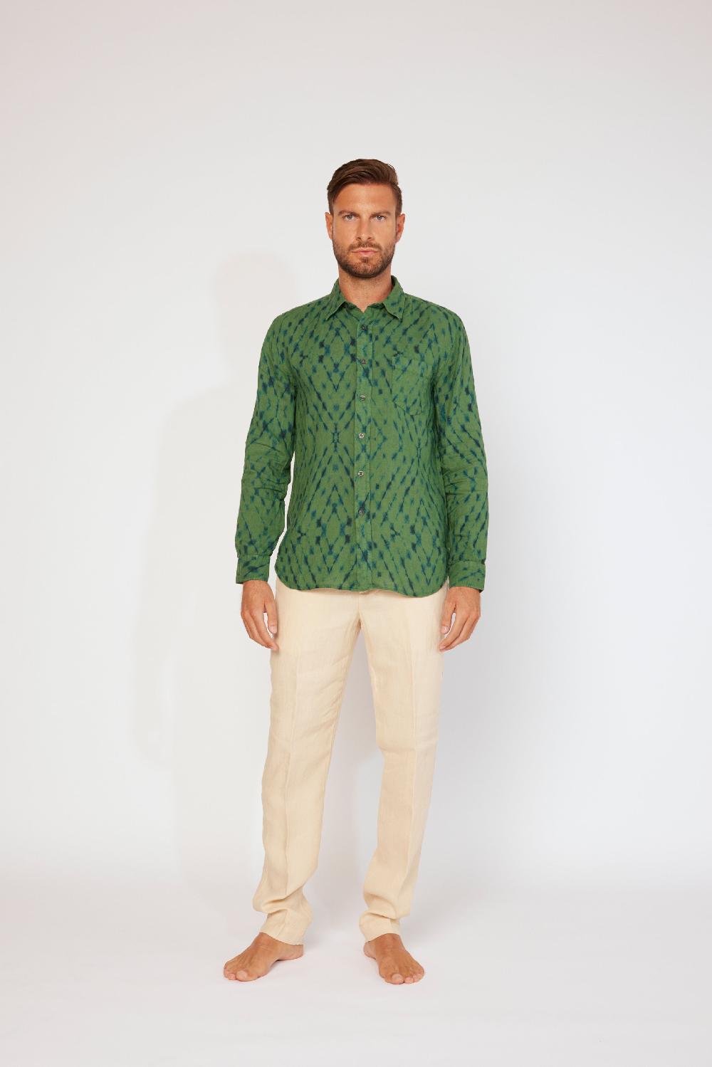 120% Lino Long Sleeve Slim Fit Shirt Presa