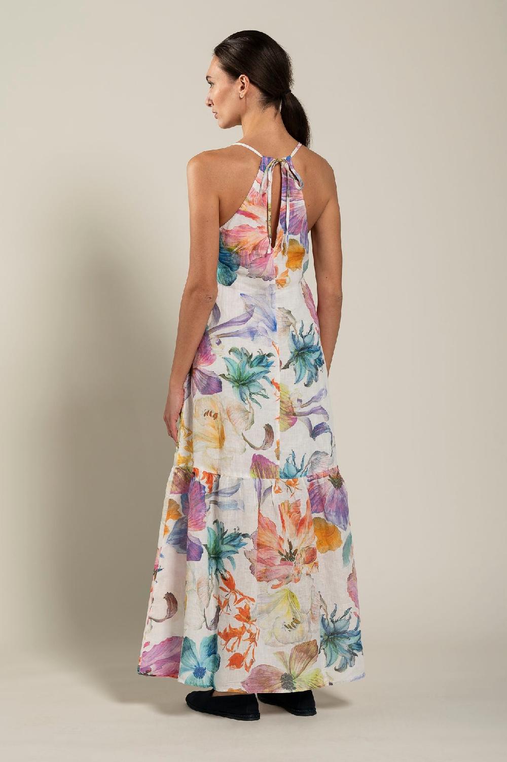 120% Lino Floral Print Maxi Dress I Più Venduti