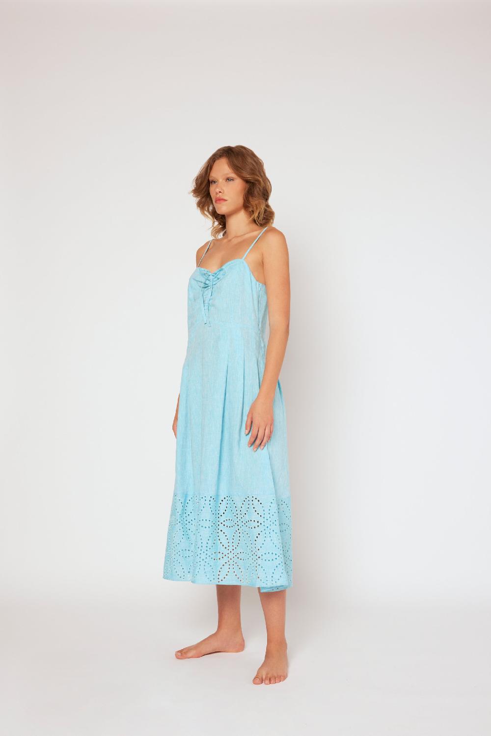 120% Lino Midi Linen Dress Promozione Limitata