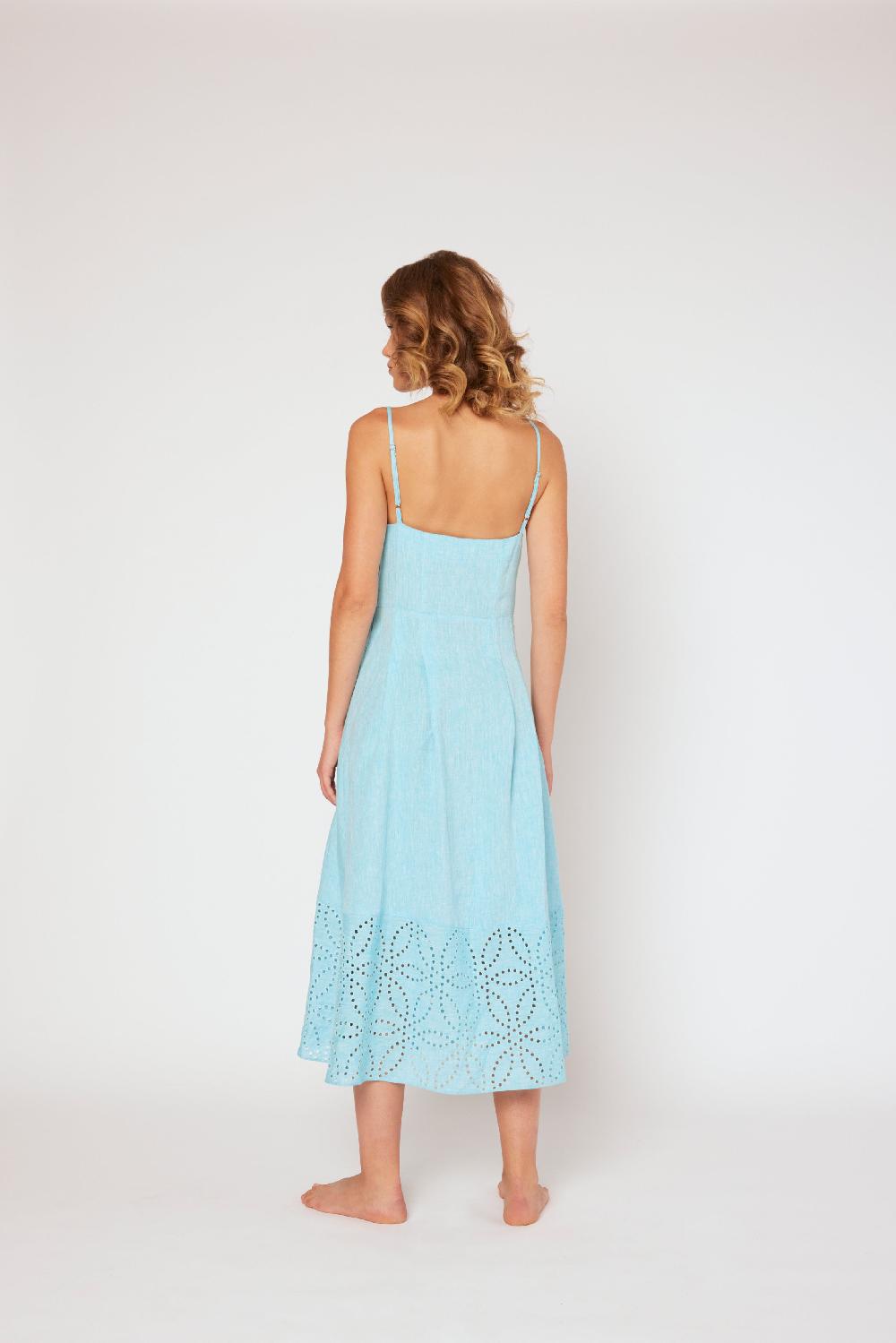 120% Lino Midi Linen Dress Promozione Limitata