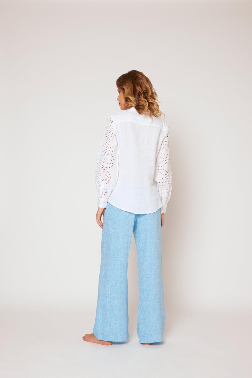 120% Lino Yarn-dyed linen blouse Novità
