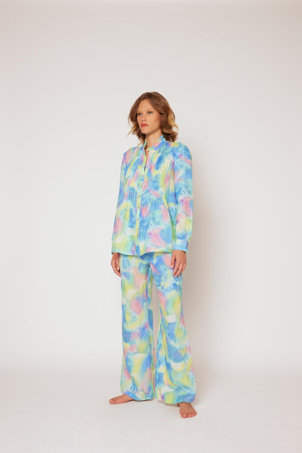 120% Lino Print Blouse Offerta