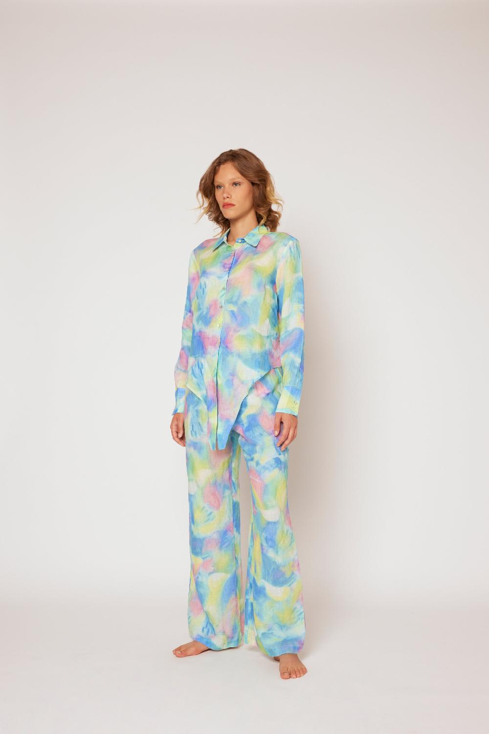 120% Lino Tie Dye Pant Economico