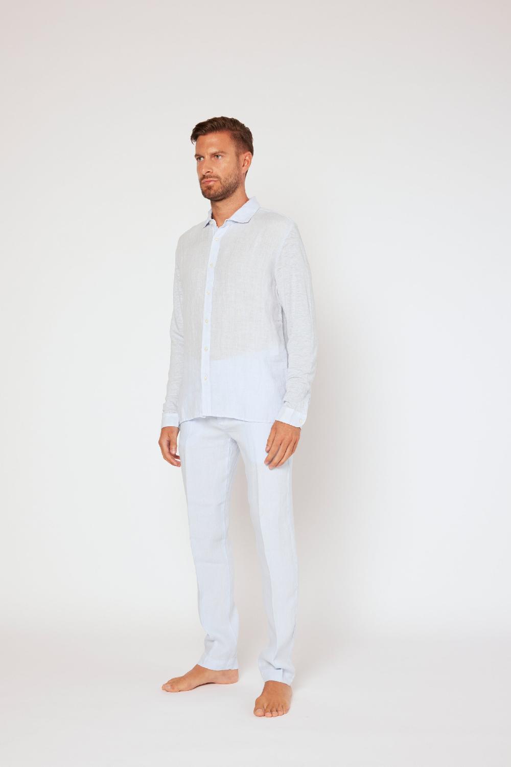 120% Lino Long Sleeve Shirt In Vendita