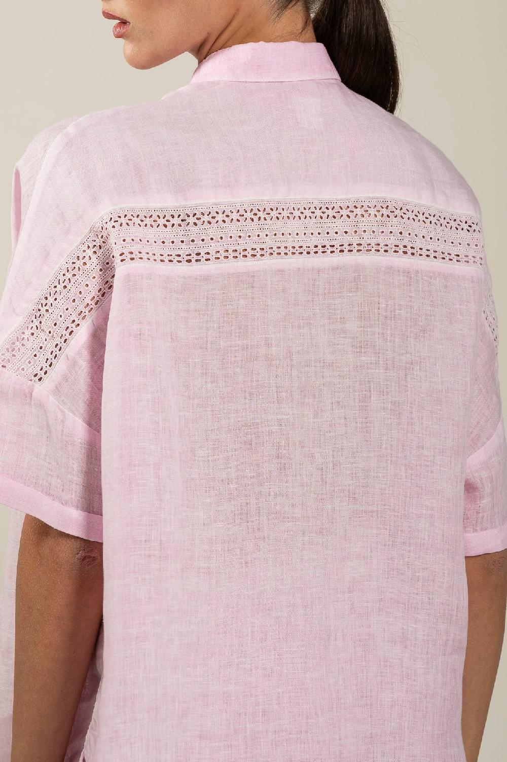 120% Lino Short Sleeve Woman Shirt In Saldo