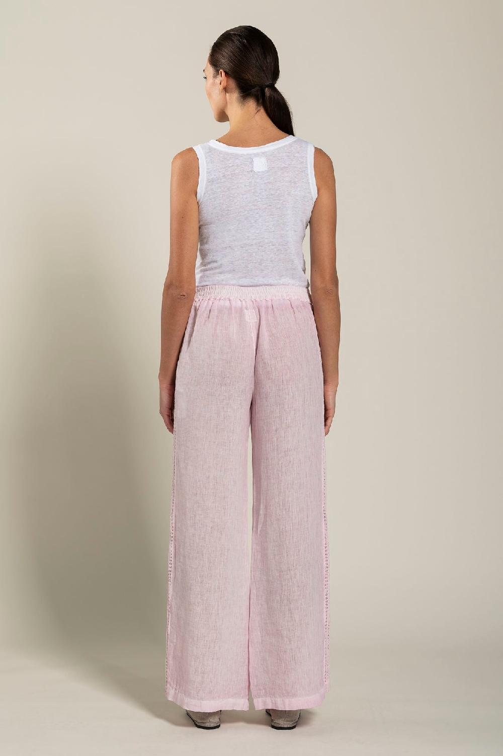 120% Lino Woman Pant With Side Detail Italy