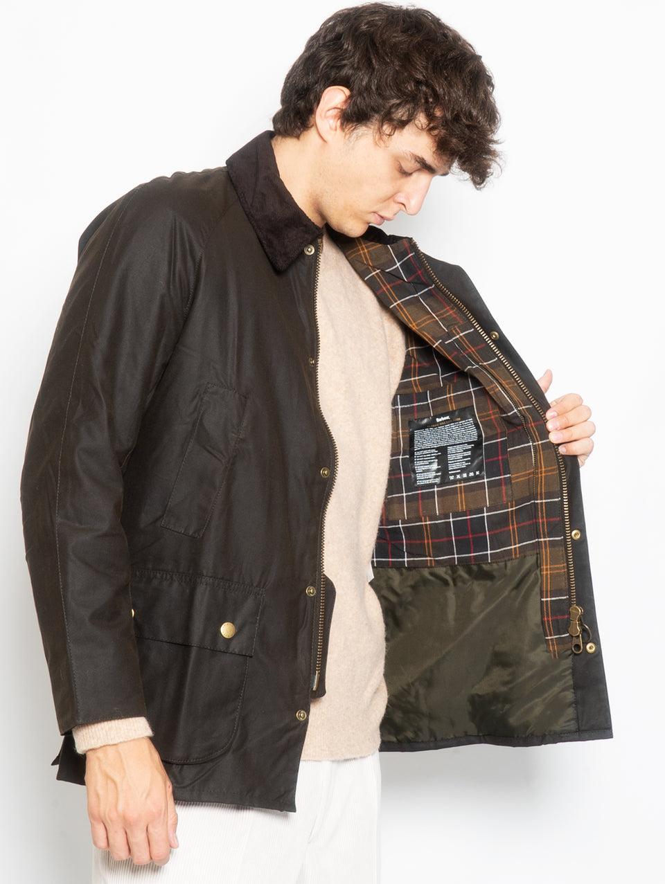 BARBOUR Giacca Ashby in Cotone Cerato Oliva Spedizione Gratuita