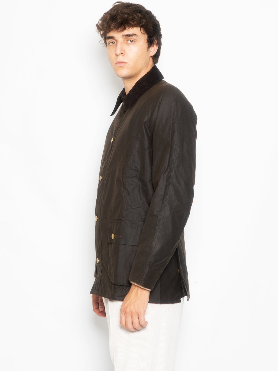 BARBOUR Giacca Ashby in Cotone Cerato Oliva Spedizione Gratuita