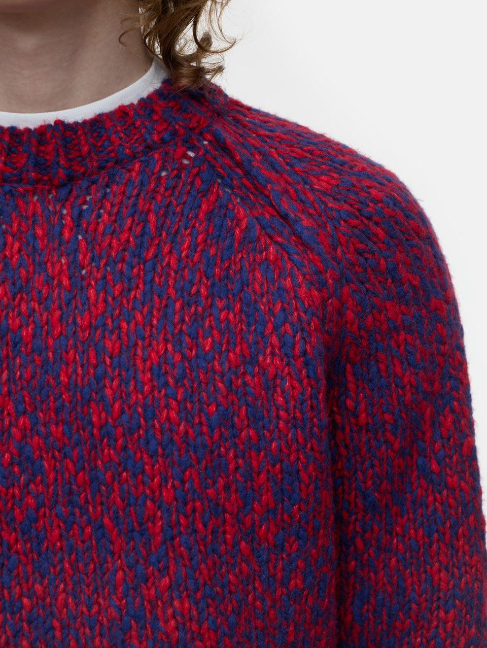 CLOSED Maglione in Lana Mouliné Rosso/Blu Soddisfazione Garantita