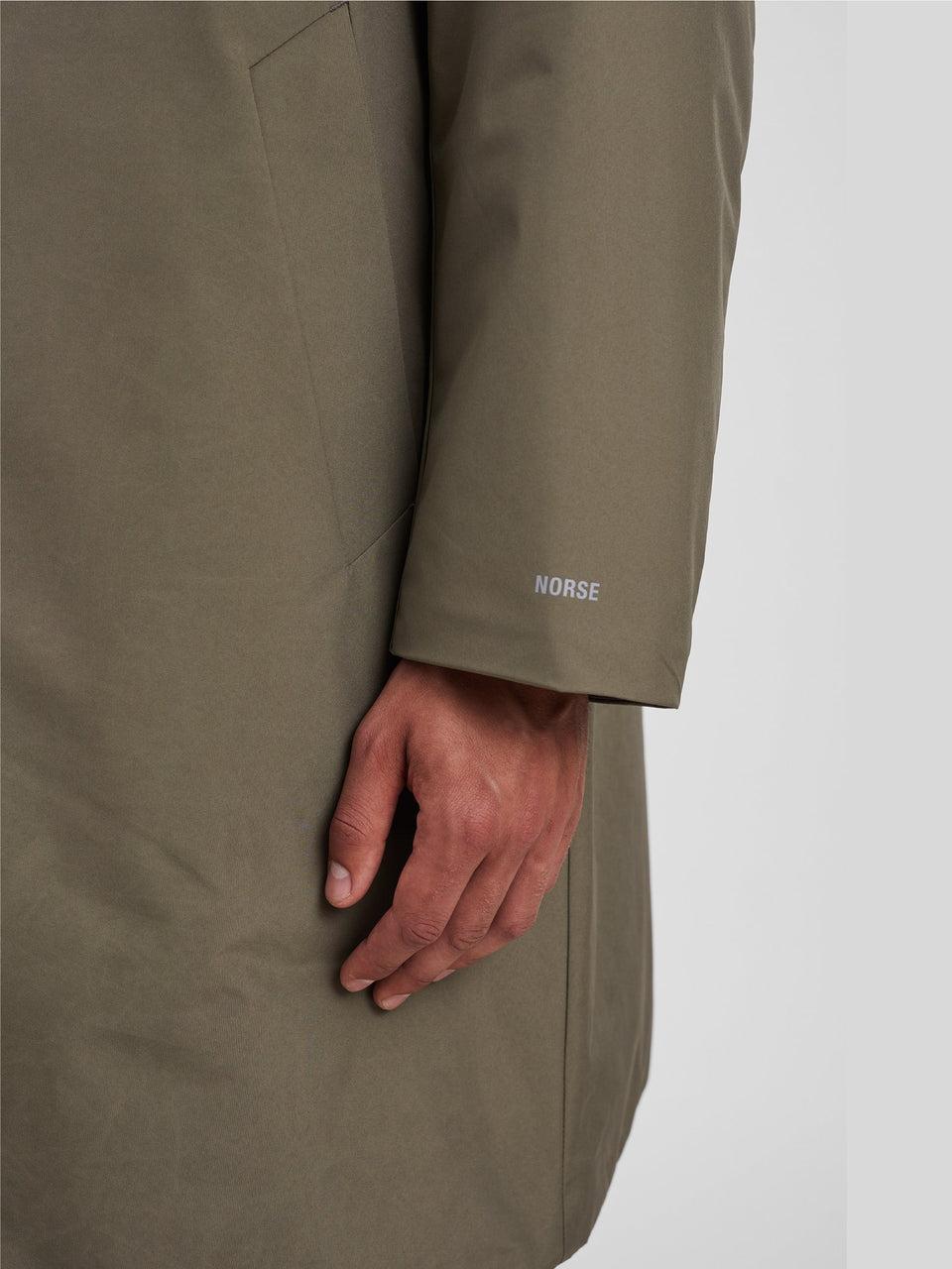 NORSE PROJECTS Cappotto Impermeabile in Membrana Verde Qualità Garantita