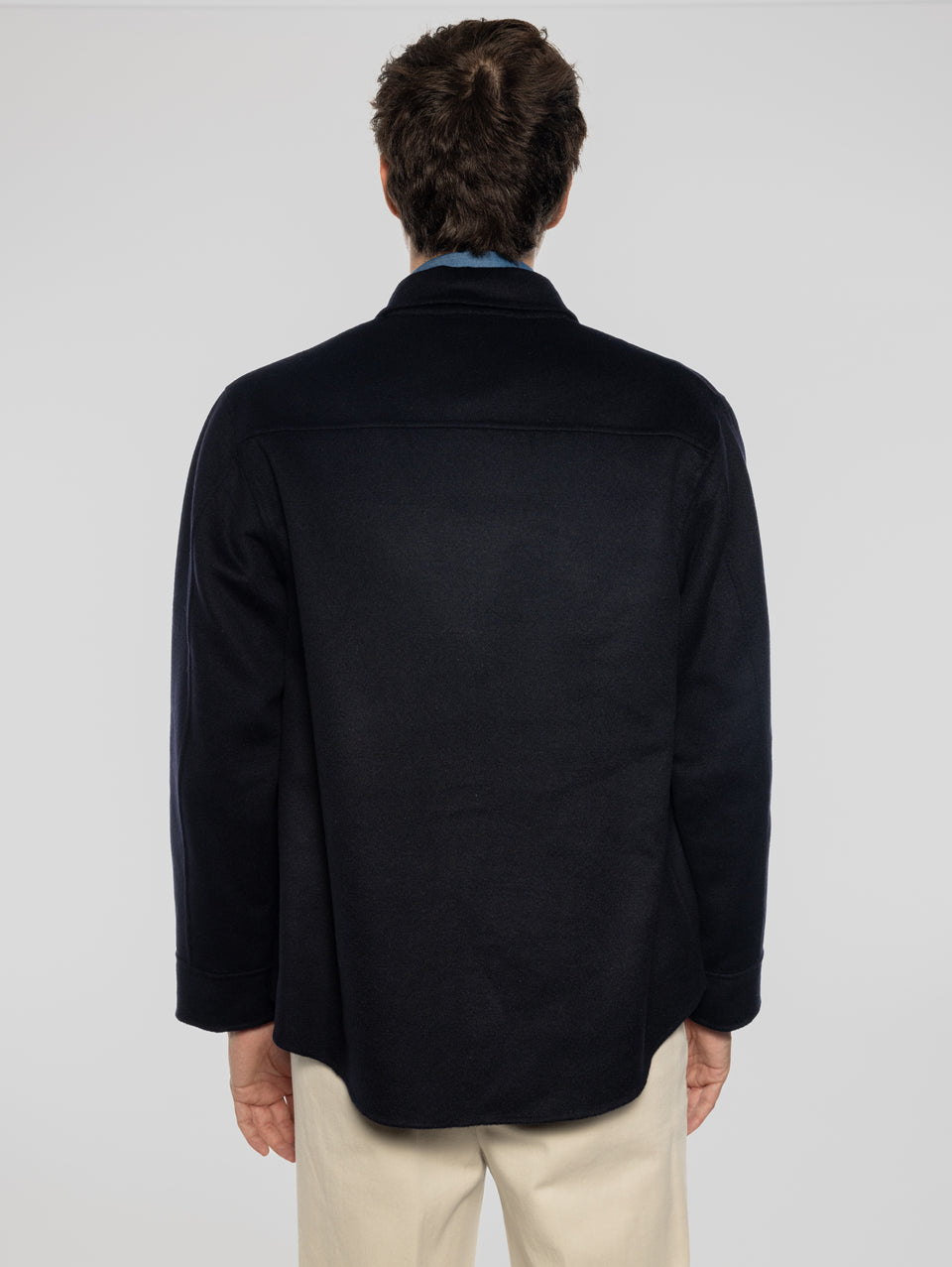 PALTò Overshirt in Panno Double Sasha Blu Negozi Online