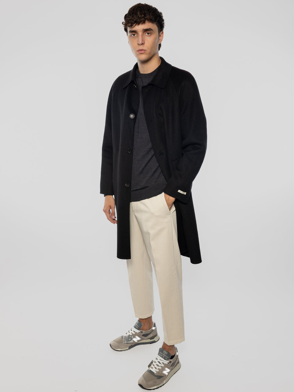 PALTò Cappotto Lungo in Double Marcello Nero 2025