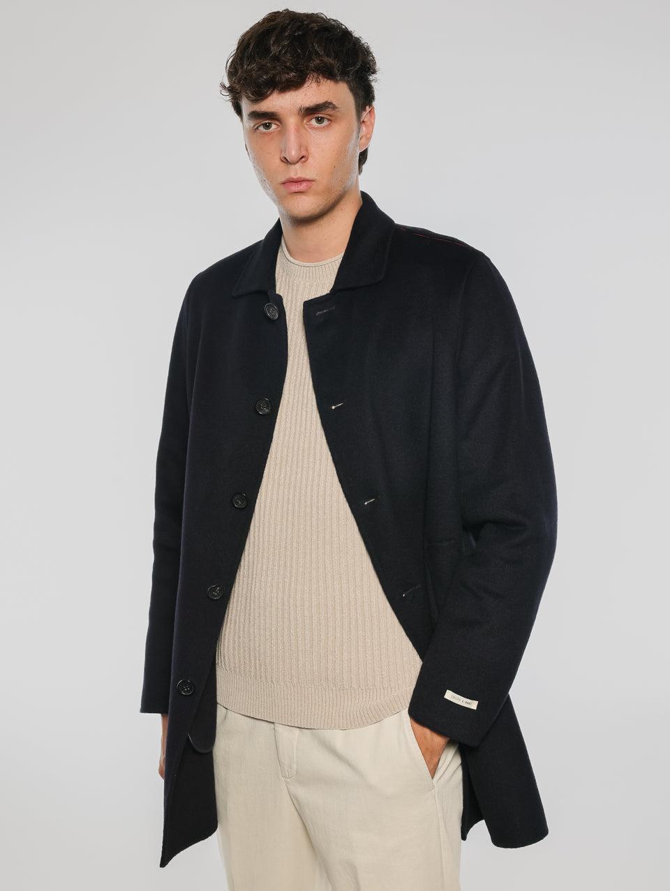 PALTò Cappotto Monopetto in Double Alfredo Blu Fino Al -60%