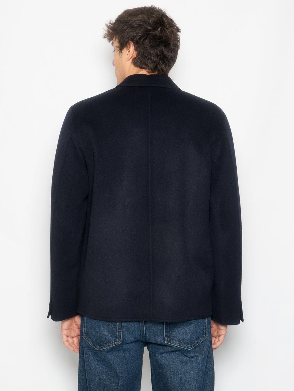 AMARANTO Giacca Worker in Cashmere e Lana Navy Novità