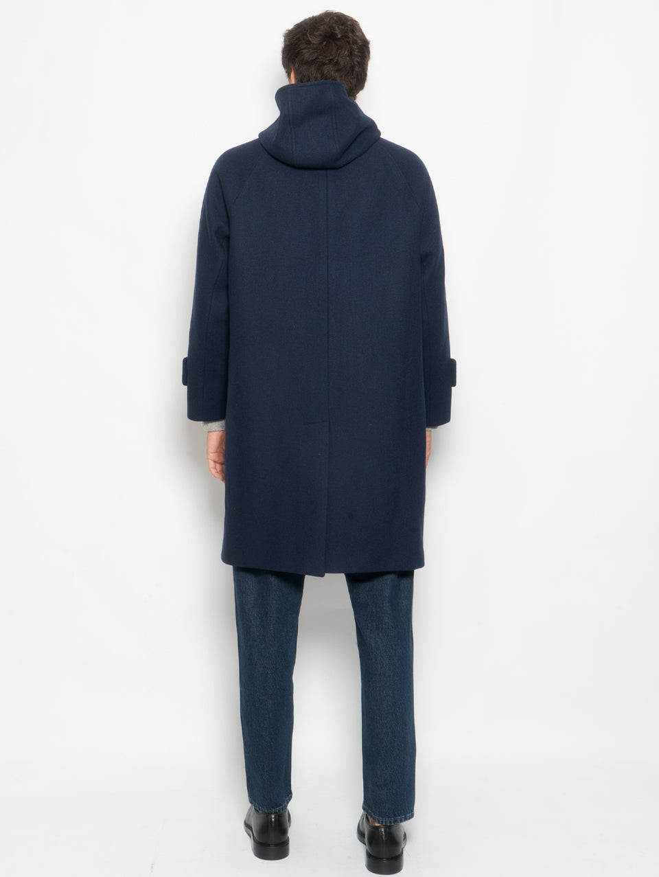 AMARANTO Cappotto Montgomery Lungo in Twill Navy Presa