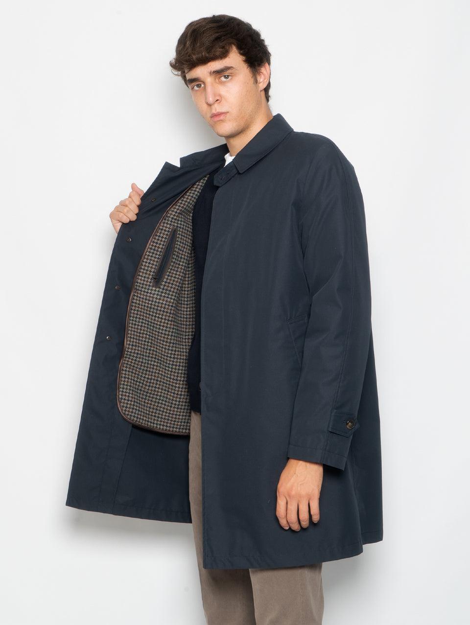 L'IMPERMEABILE Cappotto Car Coat con Interno in Lana Martin Blu Economico