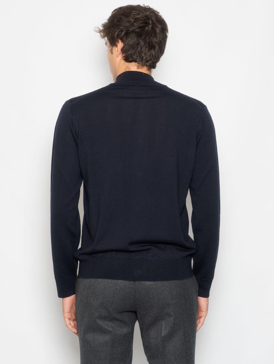 ALPHA STUDIO Cardigan con Bottoni in Merinos Blu Qualità Garantita
