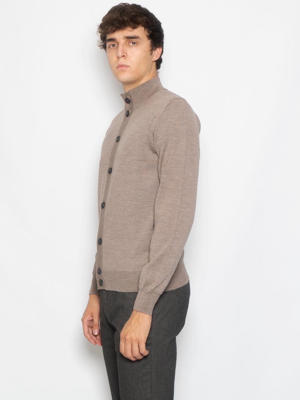 ALPHA STUDIO Cardigan con Bottoni in Merinos Greige Negozi Online