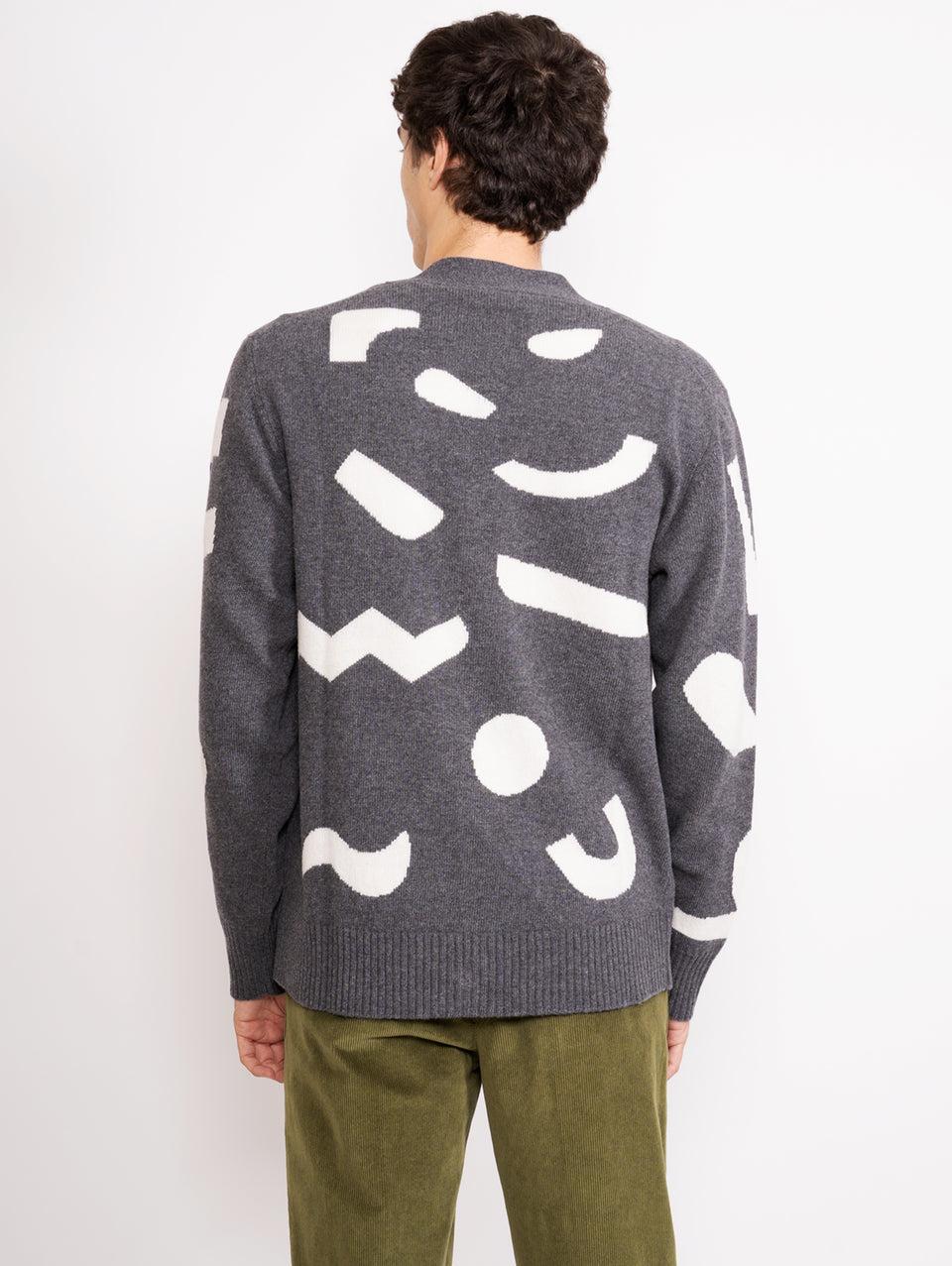 OFFICINE GÉNÉRALE Cardigan con Intarsio a Contrasto Grigio Convenienza