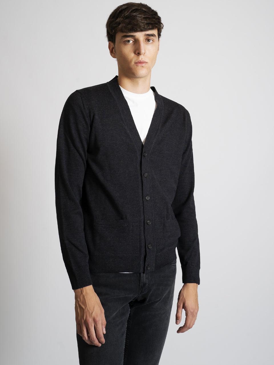 ALPHA STUDIO Cardigan Slim Fit Antracite Novità