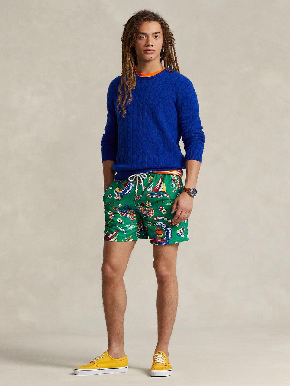 RALPH LAUREN Boxer da Mare Polo Bear Tropicale Verde Sconto