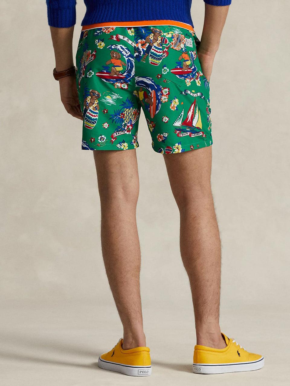 RALPH LAUREN Boxer da Mare Polo Bear Tropicale Verde Sconto