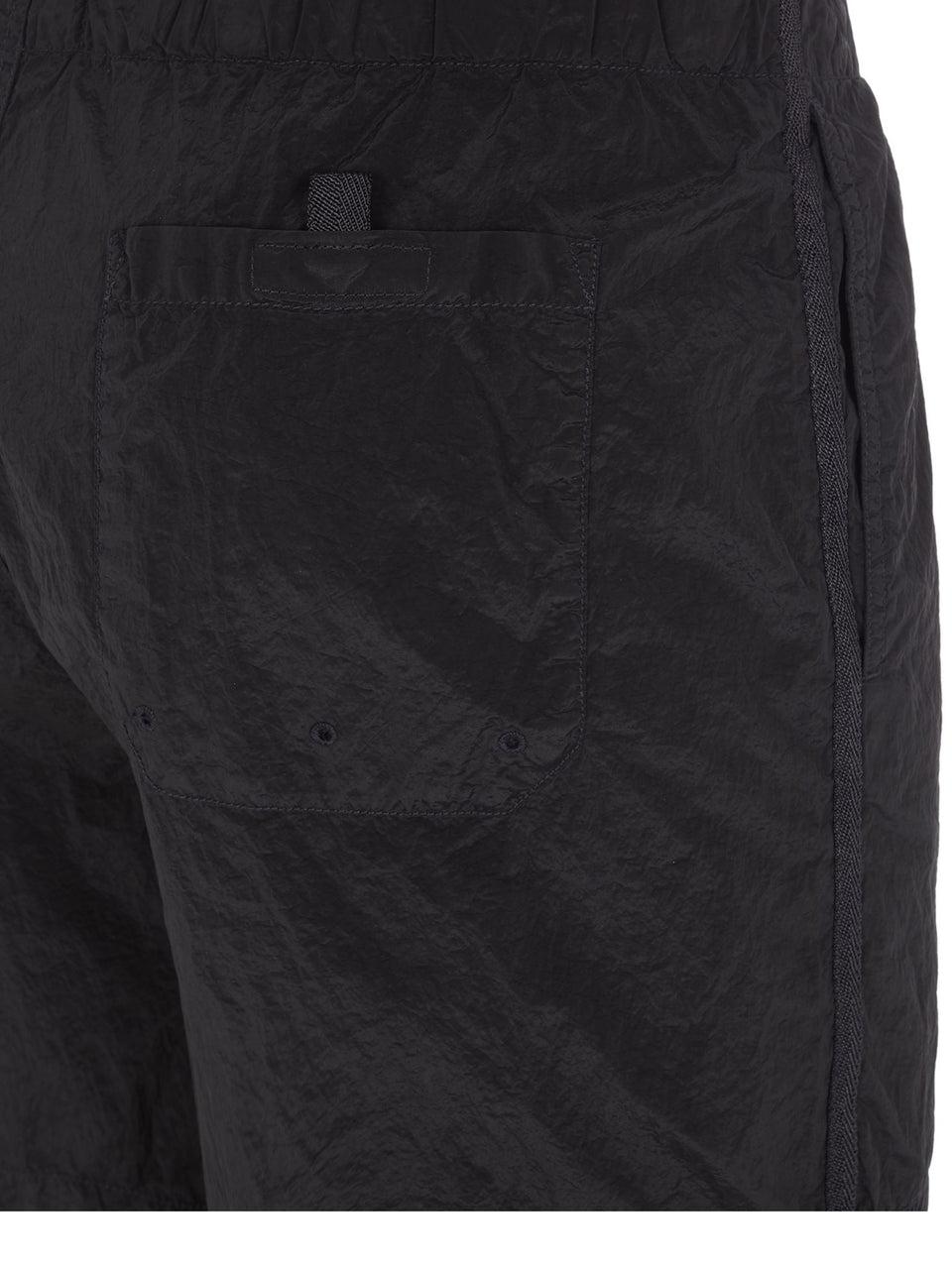 STONE ISLAND Costume da Bagno in Nylon Metal Tinto Nero Offerte