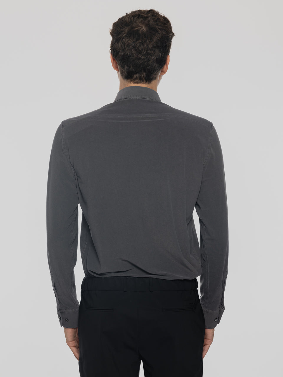 RRD Camicia in Piquet con Effetto Delavé Nero Negozio