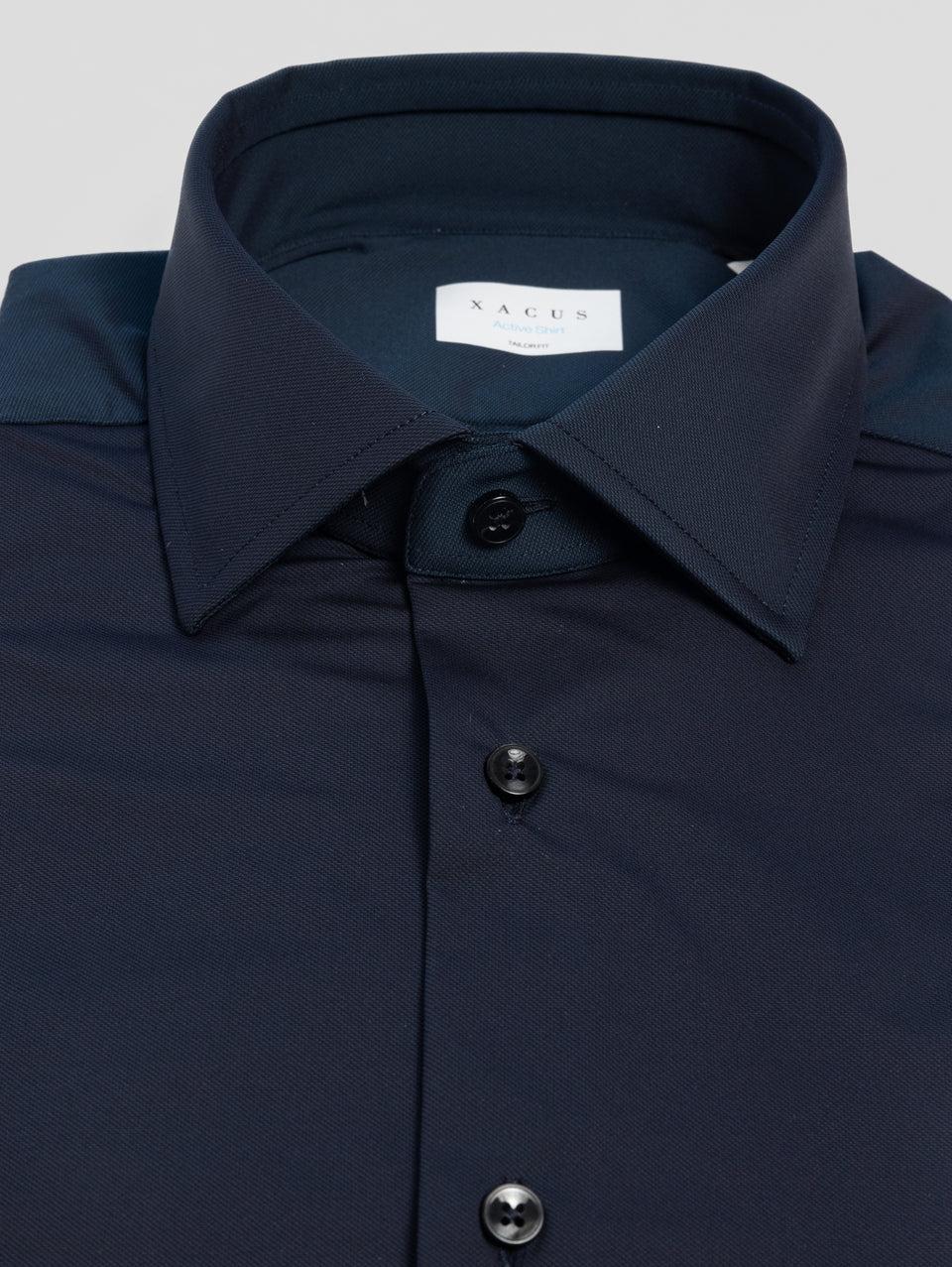 XACUS Camicia Active Shirt in Twill Blu Nuova