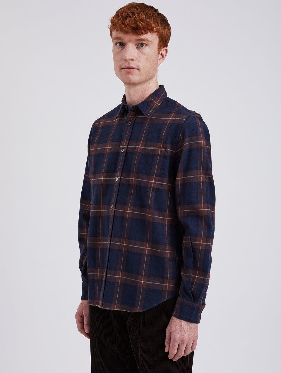 NORSE PROJECTS Camicia in Flanella a Quadri Check Osvald Vino Italy