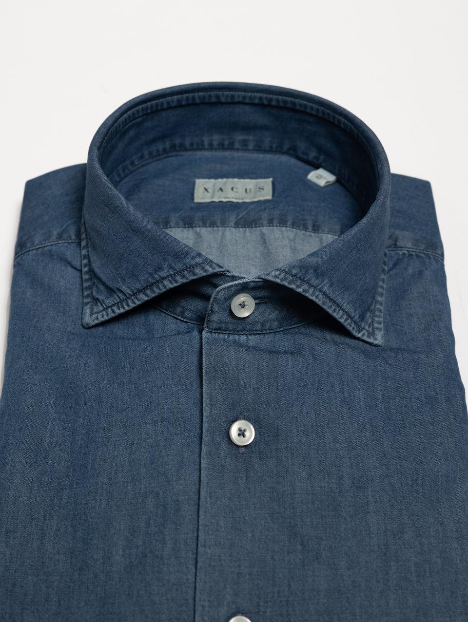 XACUS Camicia Blu Jeans Blu Medio Vendita