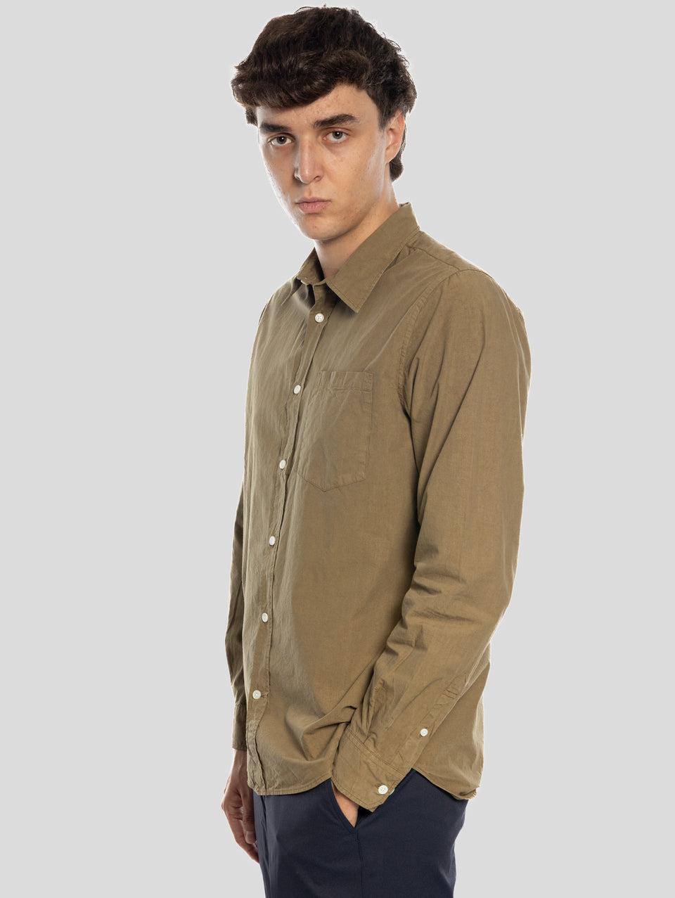 NORSE PROJECTS Camicia in Cotone Tinta in Capo Verde Promozione