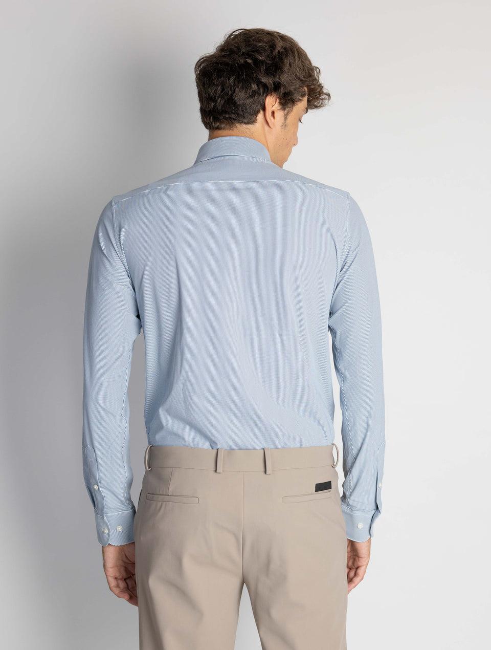 RRD Camicia a Righe Slim Fit Blu/Bianco Pezzi Unici