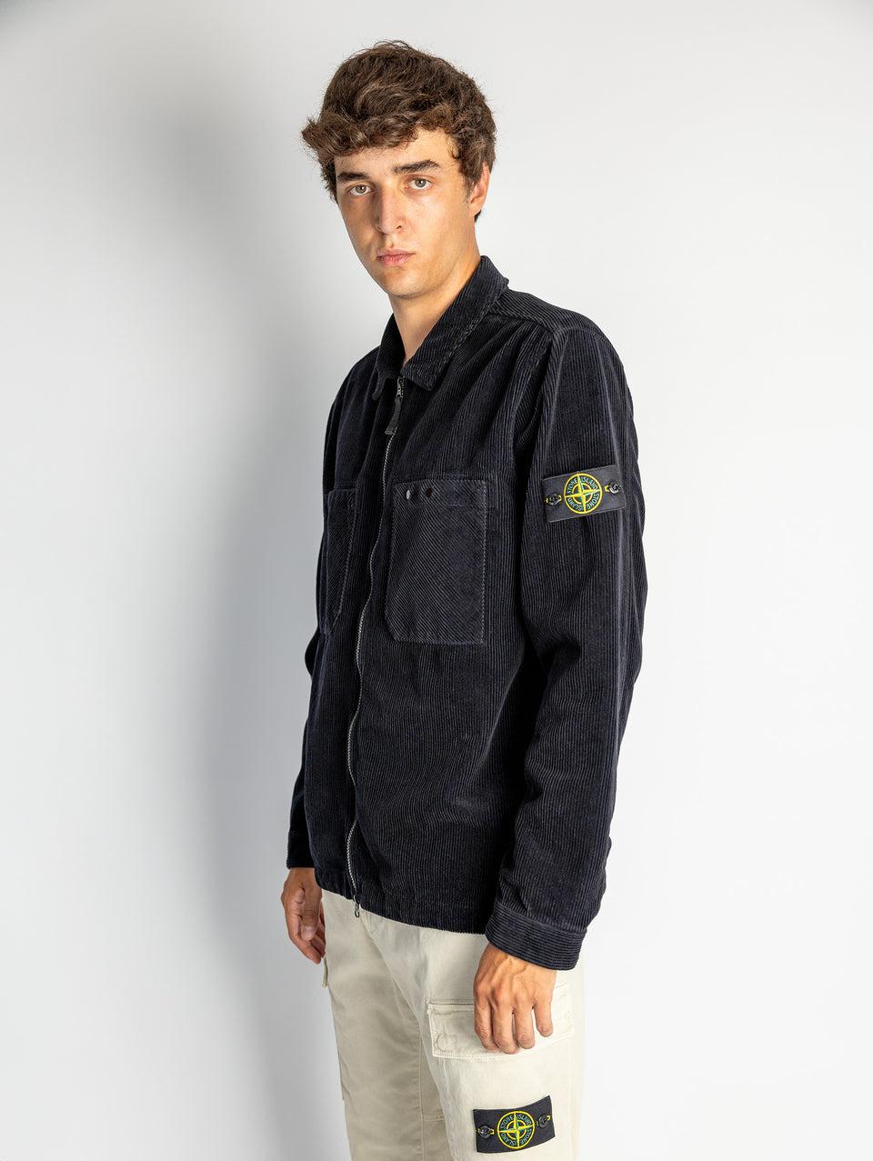 STONE ISLAND Overshirt in Velluto a Coste Blu Soddisfazione Garantita