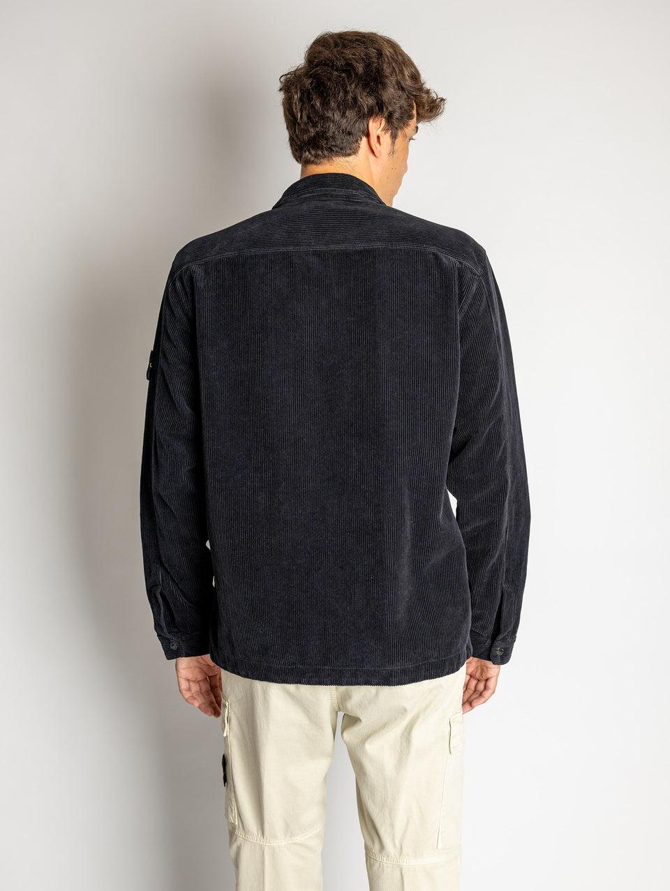 STONE ISLAND Overshirt in Velluto a Coste Blu Soddisfazione Garantita