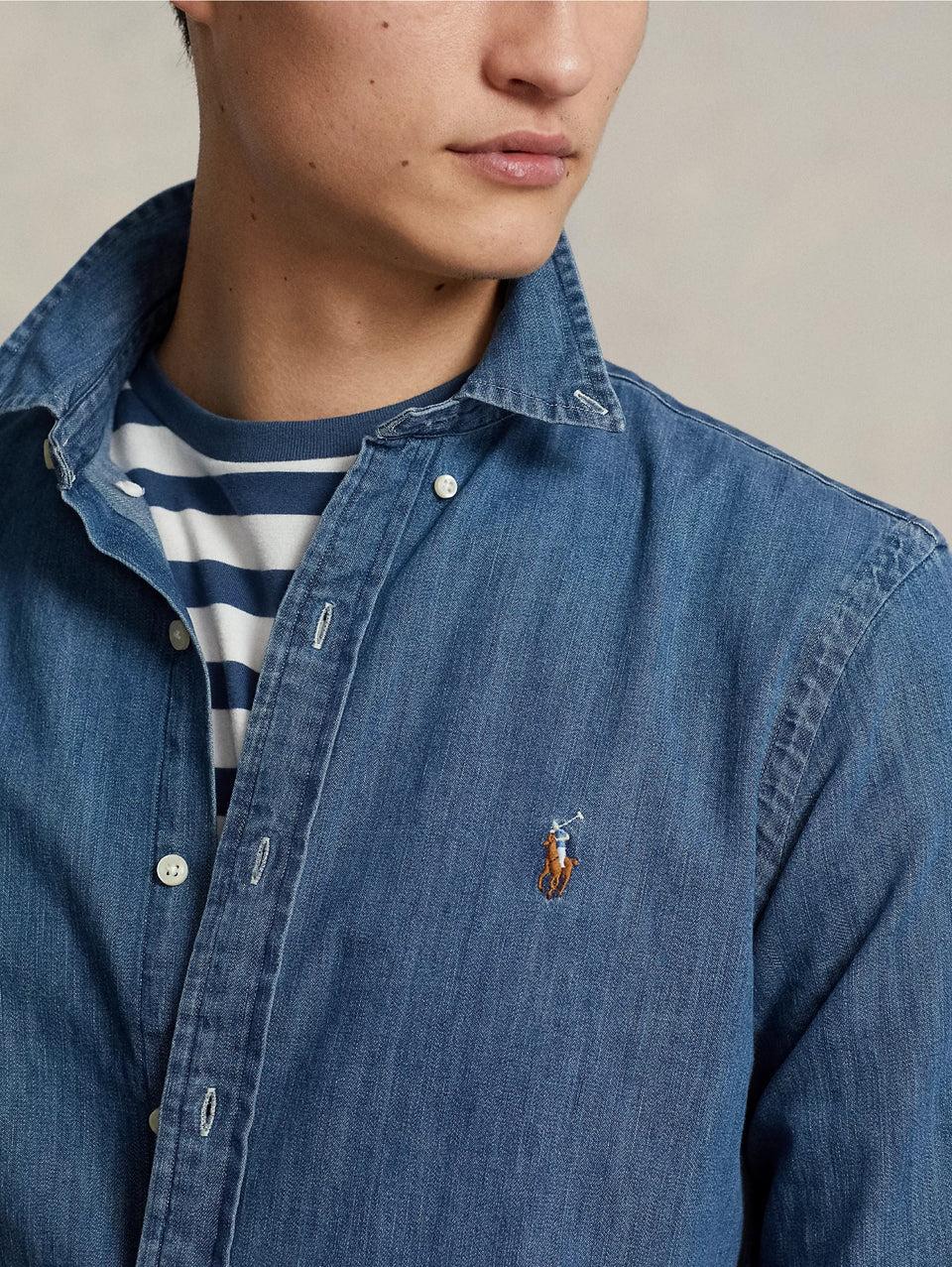 RALPH LAUREN Camicia in Denim Blu Negozi Online